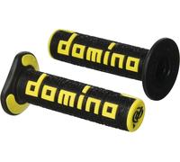 COPPIA MANOPOLE DOMINO MOTO CROSS ENDURO OFF-ROAD NERO/GIALLO 331287B
