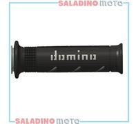 COPPIA MANOPOLE DOMINO NERO GRIGIO SOFT FORATE MOTO STRADALI A25041C5240B7-0