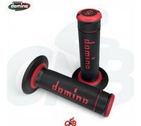 COPPIA MANOPOLE DOMINO NERO/ROSSO CHIUSE D.22-24 L.118mm MOTO SCOOTER CROSS
