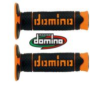 COPPIA MANOPOLE DOMINO RACING NERO/ARANCIO KTM CROSS SOFT GRIPS HANDGRIPS 119MM