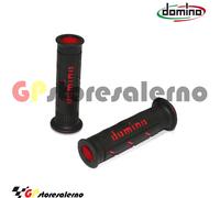 COPPIA MANOPOLE DOMINO RACING NERO-ROSSE SUPER SOFT 126mm PIT BIKE