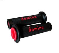 COPPIA MANOPOLE DOMINO RACING NERO-ROSSE UNIVERSALI A01041C4240B7-0 126mm