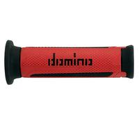 COPPIA MANOPOLE DOMINO UNIVERSALE MOTO TURISMO ROSSO-NERO 120MM