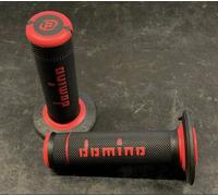 Coppia Manopole Domino X Treme Moto Cross Enduro Nere Rosse