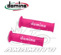 COPPIA MANOPOLE FUCSIA BIANCO APERTE DOMINO SCOOTER E MAXISCOOTER