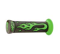 Coppia Manopole Gomma Nero/Verde Fiamma V Parts per Moto Ricambi