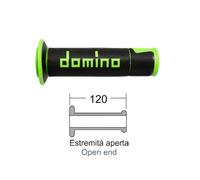 COPPIA MANOPOLE MANUBRIO DOMINO PER MOTO ROAD-RACING UNIVERSALI NERO/VERDE