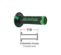 Domino Manopole per manubrio A260 Off-road Dual Compound Universali Nero/Verde Set di 2