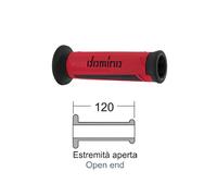 COPPIA MANOPOLE MANUBRIO DOMINO PER MOTO TURISMO UNIVERSALI ROSSO/NERO