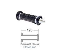 COPPIA MANOPOLE MANUBRIO PER MOTO NERE/ARGENTO 120mm