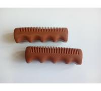 COPPIA MANOPOLE MARRONI PER BICICLETTE VINTAGE STYLE