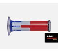 COPPIA MANOPOLE MOTO ARIETE HARRI'S Strada BLU/ROSSO style HRC HONDA 01687/FBRA