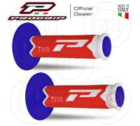 COPPIA MANOPOLE MOTO CROSS ENDURO PROGRIP D.22-25 MX 788-226 BIANCO/ROSSO/BLU