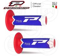 COPPIA MANOPOLE MOTO CROSS ENDURO PROGRIP D.22-25 MX 788-227 BIANCO/BLU/ROSSO