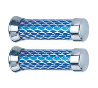 Coppia Manopole Moto Custom Universali cafe racer Diametro 22/24 blu offerta