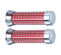 Coppia Manopole Moto Custom Universali cafe racer Diametro 22/24 rosse offerta