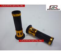 COPPIA MANOPOLE PROGRIP 728 forate NERO / ORO PER MOTO SCOOTER LUNGH.124 D.22