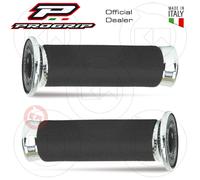 COPPIA MANOPOLE PROGRIP 860 CROMATE UNIVERSALI MOTO CUSTOM Ø22-25 SPUGNA NERO