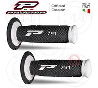 COPPIA MANOPOLE PROGRIP MOTO CROSS ENDURO Mx 791-137 DUAL DENSITY Bianco/Nero