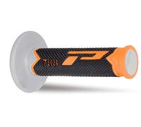 COPPIA MANOPOLE PROGRIP MOTO CROSS TRIPLA DENSITA' arancio/nero/grigio 788-222