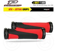 COPPIA MANOPOLE PROGRIP QUAD ATV MTB JETSKI UNIVERSALI 130mm 997-149 Rosso/Nero