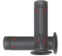 Coppia Manopole Road Progrip 718 Doppia Densità Nero / Rosso Per Moto Scooter