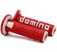 Manopole Cross Domino A360 Tommaselli Moto Scooter Enduro Motard Rosso Bianco