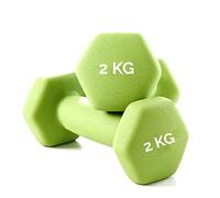 Coppia Manubri (2 x 2 kg) Pesi Esagonali Neoprene ideali per Esercizi di Functional Fitness Set DUMBBELLS Casa Palestra