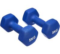 Amazon Basics Coppia di manubri in neoprene, 10kg, (2 x 5 kg), Blu