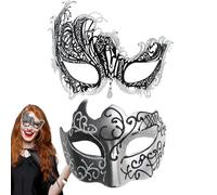 Coppia Masquerade Masque Set, Lace Eye Masque, Glittering Masquerade Masques, Accessori Cosplay, Set di maschere di carnevale, Maschere in maschera, Maschere in maschera, Elegante maschera in pizzo,