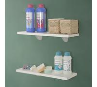 Coppia Mensole Da Parete 60x23 Cm Linea Pilar Mensola Sospesa In Legno Bianco Soluzione Salvaspazio