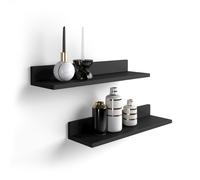 Coppia Mensole Rachele, 80 cm, Nero Frassino