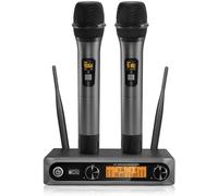 COPPIA MICROFONI WIRELESS PROFESSIONALI SENZA FILI UHF raggio fino a 60 mt.