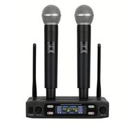 COPPIA MICROFONI WIRELESS PROFESSIONALI UHF GELATI RICARICABILI A BATTERIE