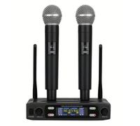 COPPIA MICROFONI WIRELESS PROFESSIONALI UHF GELATI RICARICABILI A BATTERIE