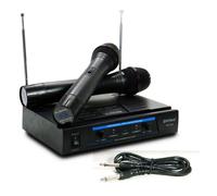 COPPIA MICROFONI WIRELESS PROFESSIONALI VHF KARAOKE MUSICA STEREO MICROFONO WG
