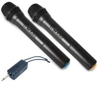 COPPIA MICROFONI WIRELESS RADIOMICROFONI VHF SENZA FILI KARAOKE