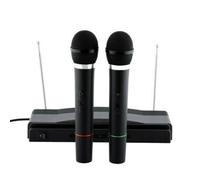 Coppia Microfoni Wireless Senza Fili Con Base Ricevitore 10 MT Karaoke e Lavoro
