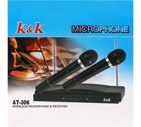 Coppia Microfoni Wireless Senza Fili Con Base Ricevitore KARAOKE 009-4