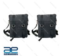 Coppia Militare Borsa Tela Borsa Nero Per Reale Enfield Classico 350 500CC Aes
