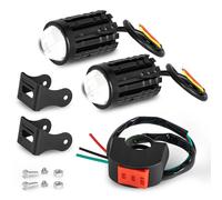 COPPIA MINI FARI SUPPLEMENTARI LED FARETTI FENDINEBBIA MOTO BICI FARI AUSILIARI