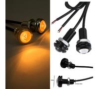 COPPIA MINI FRECCE MICRO LUCI NERE UNIVERSALI AUTO MOTO CAFE RACER 18MM LED