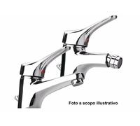 COPPIA MISCELATORI BIDET + RUBINETTO LAVABO BAGNO CROMATO MONOCOMANDO