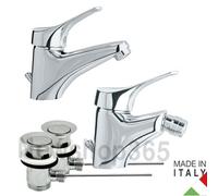 Coppia miscelatori lavabo + bidet monocomando rubinetto marca fev serie trend