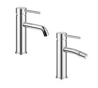 Coppia Miscelatori Monocomando Lavabo Bidet Bagno Serie Jazz QuickInstall - : , CONFEZIONE: 1 pz., Finitura-: Cromo