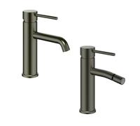 Coppia Miscelatori Monocomando Lavabo Bidet Bagno Serie Jazz QuickInstall - : , CONFEZIONE: 1 pz., Finitura-: Canna di Fucile