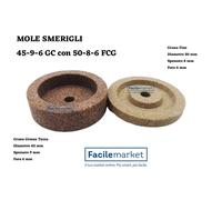 Coppia mole smerigli per affettatrice 45-9-6 GC con 50-8-6 FGC