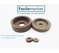 COPPIA MOLE SMERIGLIO AFFILATOIO AFFILA LAMA Ø43-12-6mm/ Ø43-8-6mm