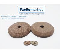 MCM SERVICE COPPIA MOLE SMERIGLIO AFFILATOIO AFFILA LAMA Ø45-8-6mm GCG/ Ø45-8- 6mm FCG Ottimi per affettatrici RGV Made in Italy