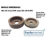 Coppia mole smeriglio affilatoio affilalama 48-15-14,3 GT con 45-10-8 FC